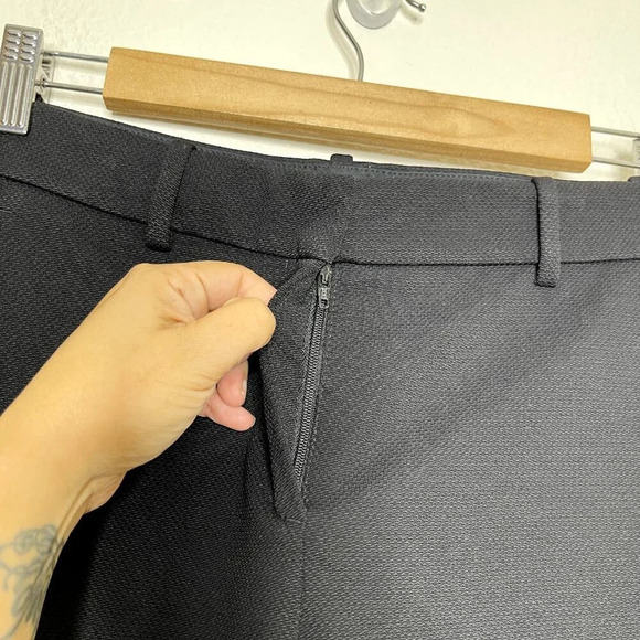 Theory Womens Dress Pants Sz 2 Textured Treeca K Oxford Slim Ankle Black Career - Picture 9 of 16